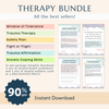 Trauma & Anxiety Support Bundle – 90% Off | Affirmation Cards, Coping Skills, Safety Plan, Worksheets & Tips